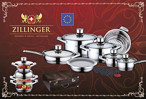 طقم حلل مطبخ 8 قطع _ مجموعة أواني الطبخ Zillinger Deluxe الفاخرة