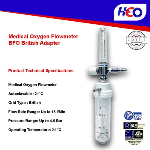 Medical Oxygen Flowmeter British Adapter